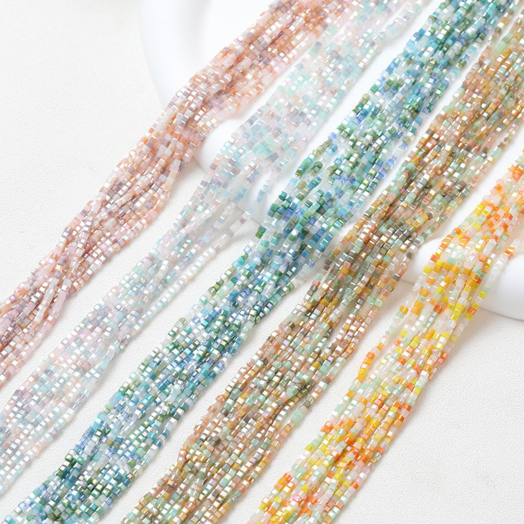 Cube Glass Beads, 2.5mm, Crystal Glass Loose Beads for Jewelry Making, DIY Beads Finding GZ548