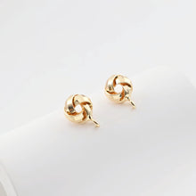 Load image into Gallery viewer, Round Wire Dough Earring Post with Loop, 18k Gold Chain Round Stud Earring Nickel Free, Hypoallergenic Earring Findings ZX284