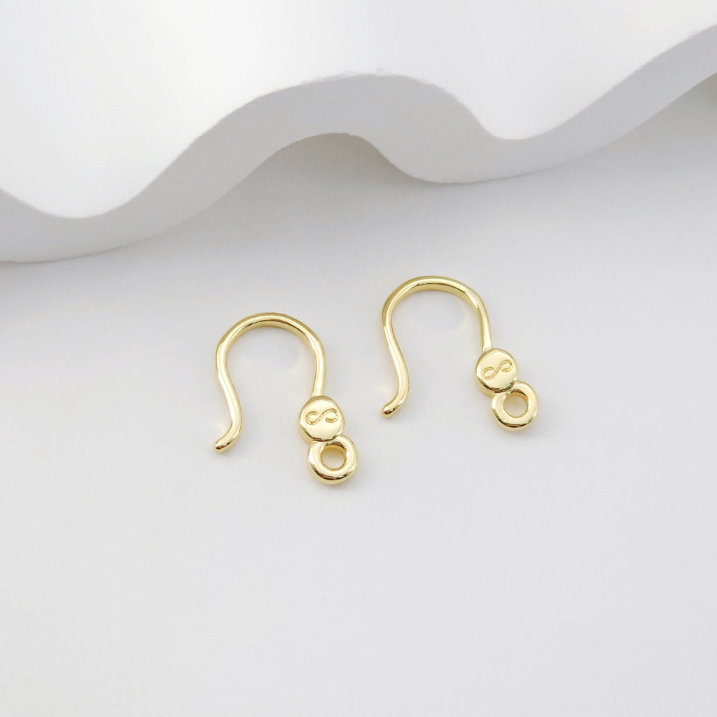 Fish Hooks, 18K Gold Plated Ear Wires, Gold Earring Earring Hooks, Ear Wires for Jewelry Making D0207