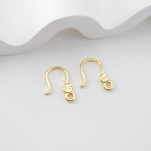 Load image into Gallery viewer, Fish Hooks, 18K Gold Plated Ear Wires, Gold Earring Earring Hooks, Ear Wires for Jewelry Making D0207