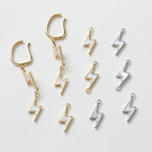 Load image into Gallery viewer, Lightning Charm, Shell Pendant, 1 loop, 2 loops, Bracelet Necklace Making, 14K Gold/Silver Plated Jewelry Findings ZZ098