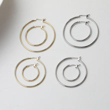 Load image into Gallery viewer, One pair-18K Gold Plated Round Hoop Earring, Huggie Hoops Earring Parts, Spring Ear Hoops, 20mm, 25mm, 35mm, 40mm, hoop earrings GT021