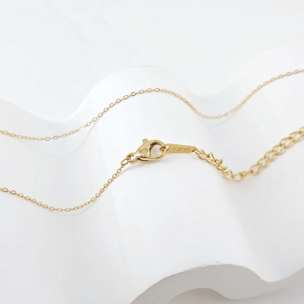 14K Finished Necklace Chain, Oval Cable Necklace, 316L Stainless Steel, Oval Chain, Ready to Wear, 42+5cm/18.5 inch, JR003