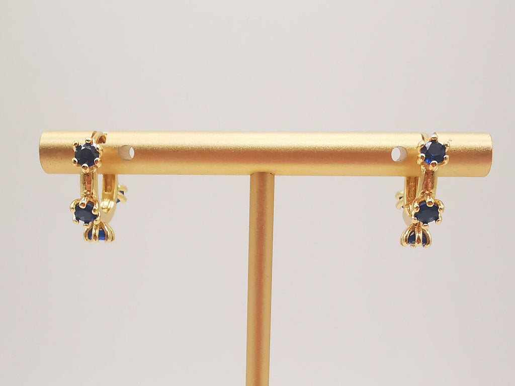 Flower Cubic Ear Hoops Pave Crystal , 16mm, 18K Gold Plated Leverback Earrings, Huggie Hoops Earring S20264