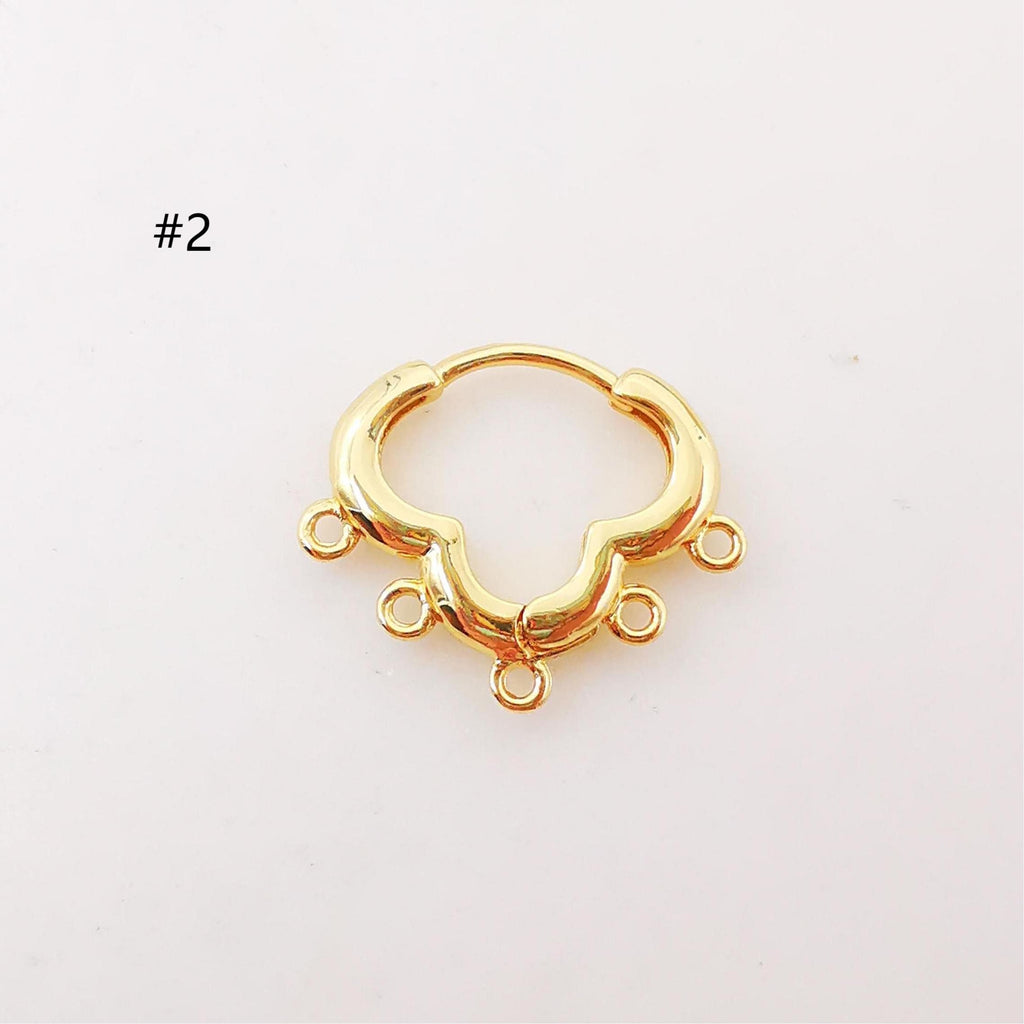 10PCS Leverback Earring Parts with loops, 18K Gold Plated Huggie Hoops Earring Parts, Ear Hoops, earring findings for Jewelry Making S364