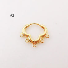 Load image into Gallery viewer, 10PCS Leverback Earring Parts with loops, 18K Gold Plated Huggie Hoops Earring Parts, Ear Hoops, earring findings for Jewelry Making S364