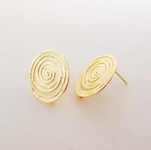 Load image into Gallery viewer, 10pcs Gold Growth Ring Earring Post, S925 Silver Ear Pin Nickel Free Earrings, Annual Ring Ear Stud with Loop, Z090