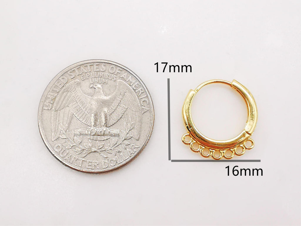 10PCS Leverback Earring Parts with loops, 18K Gold Plated Huggie Hoops Earring Parts, Ear Hoops, earring findings for Jewelry Making S364