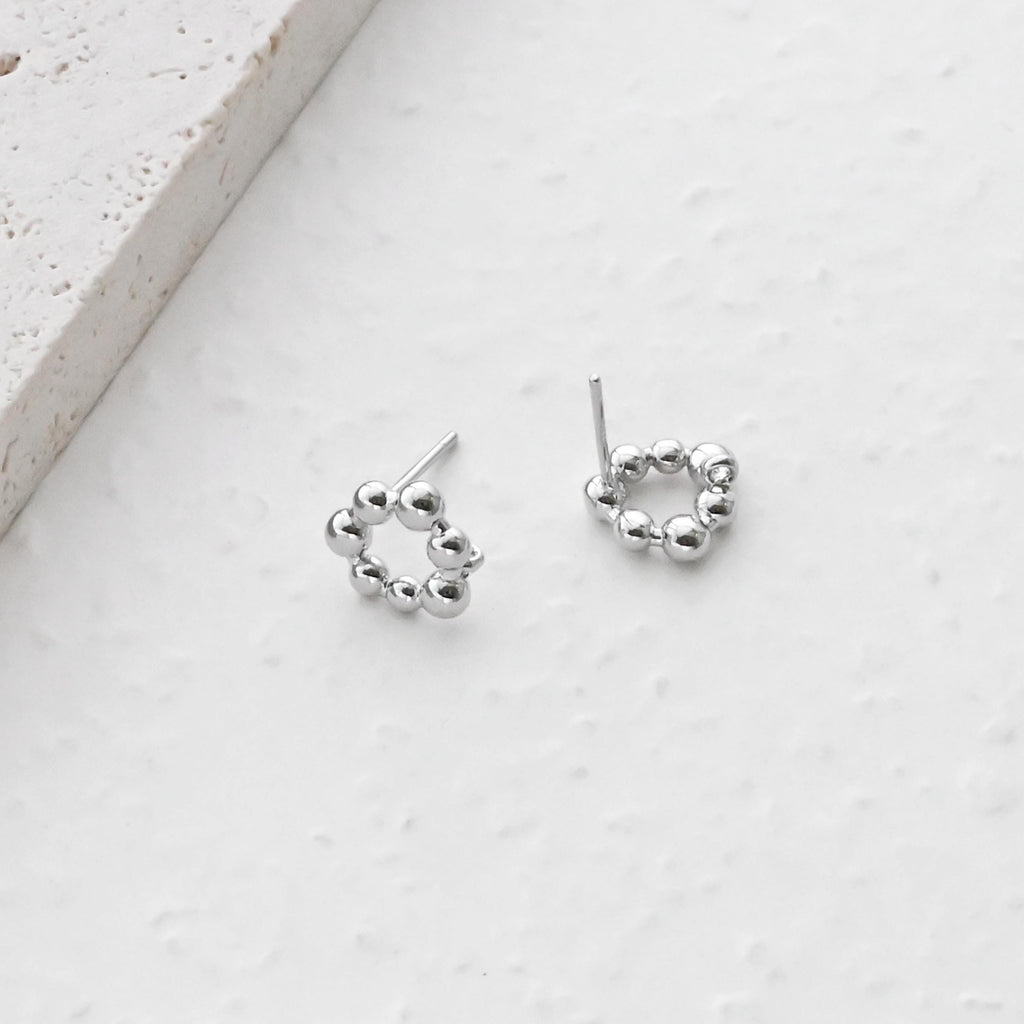 18K Gold Drop Circle Post With Loop, S925 Silver Pin, Round Stud Earring Nickel Free, 10*9.7mm, Hypoallergenic Earring Findings D0397