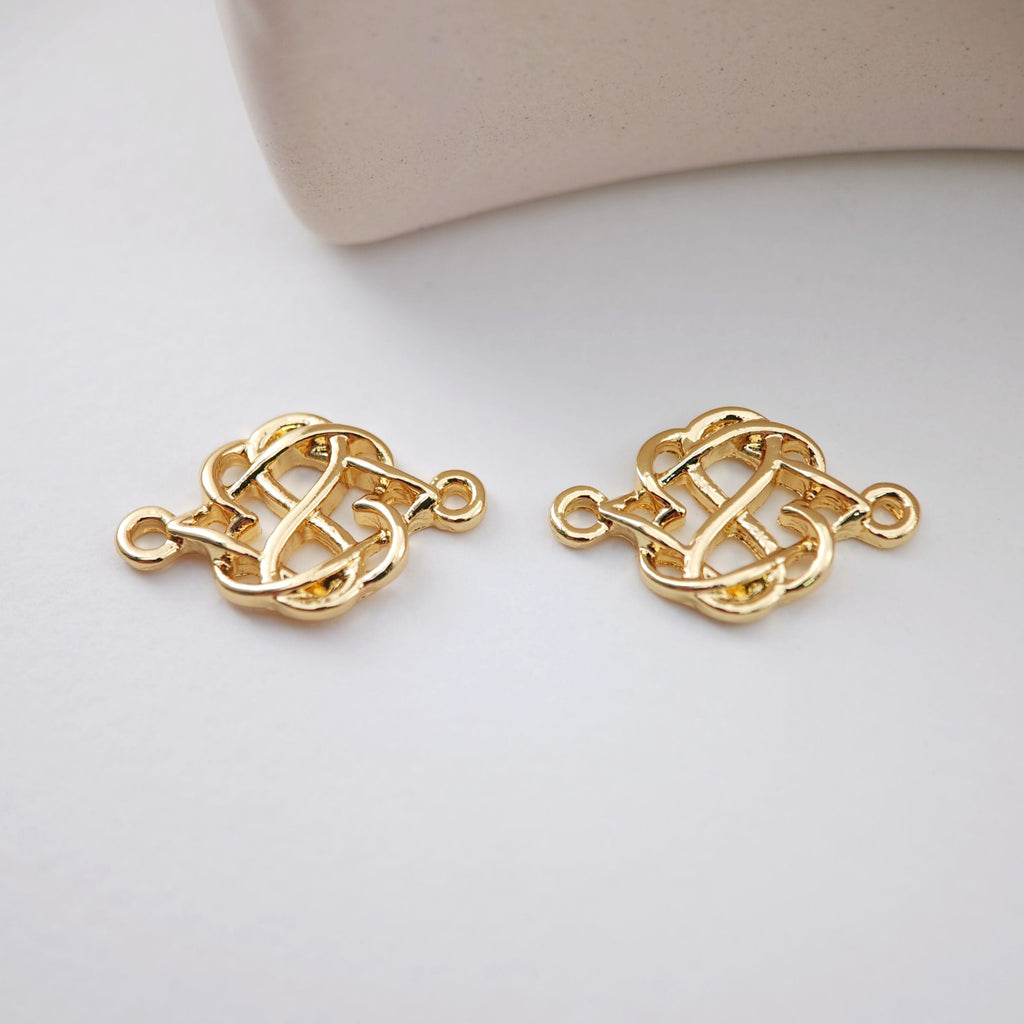 Conector de flor de esmalte, dijes de conector de flor chapados en oro de 18 quilates para hacer pulseras y collares, accesorios de joyería S1172