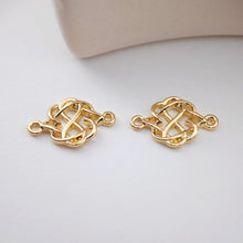 Cargar imagen en el visor de la galería, Conector de flor de esmalte, dijes de conector de flor chapados en oro de 18 quilates para hacer pulseras y collares, accesorios de joyería S1172