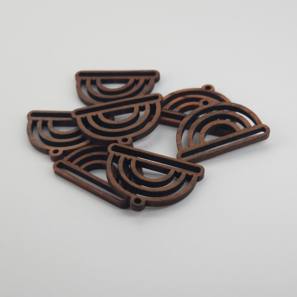 10PCS  Geometric Shape Wood Charms, Wooden Pendant, Reclaimed Walnut Wood, Geometric Statement Wood Earrings Diy Ideas JT975