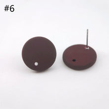 Load image into Gallery viewer, 10PCS Acrylic Matte Morandi Round Earring Findings, 7 Colors You Choose, S925 Silver Ear Stick, Nickel Free, Earring Finding MY002