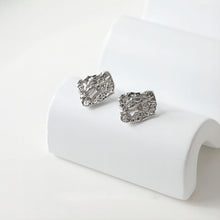 تحميل الصورة إلى عارض المعرض، قرط أذن مربع غير منتظم مع حلقة، ذهبي/فضي، أقراط فضة S925 خالية من النيكل، نتائج قرط مضادة للحساسية GE043