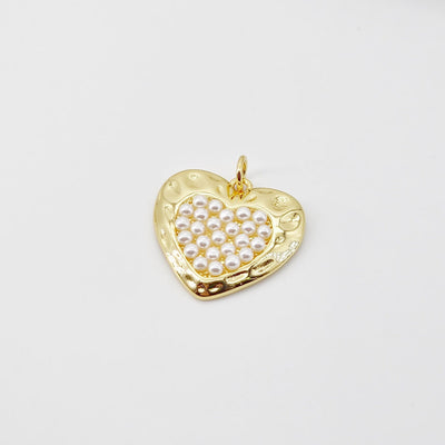 Cubic Heart Charms, 18K Gold Plated CZ Pave Love Charms, Bracelet Necklace Making Pendants, Jewelry Findings S20696
