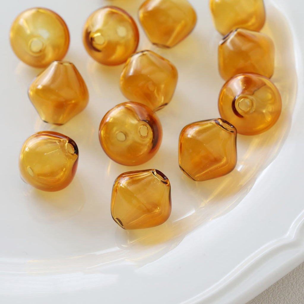 Glass Bubble Beads,Rhombus Hollow Glass Beads, Colorful Hand Blown Hollow  Globes for Jewelry Making, DIY Beads Finding GZ563