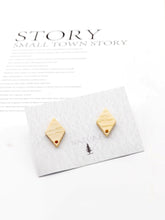 Load image into Gallery viewer, 4PCS Wood Earrings, Rhombus Wooden Earrings for women, Reclaimed Ash Wood, Nickel Free, Geometric Statement Earrings Finding  JT910