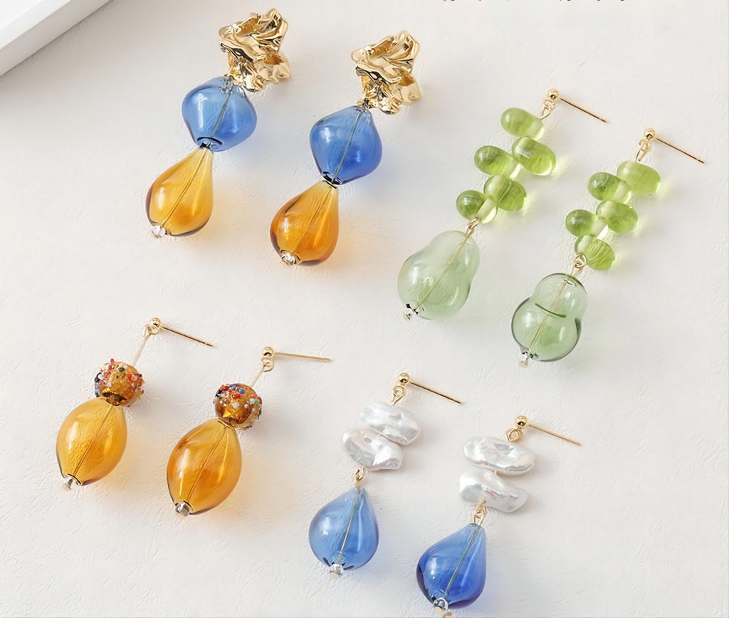 Glass Bubble Beads, 17-19mm, Oval OpenworkGlass Beads, Hand Blown Hollow Oval Globes for Jewelry Making, DIY Beads Finding GZ008