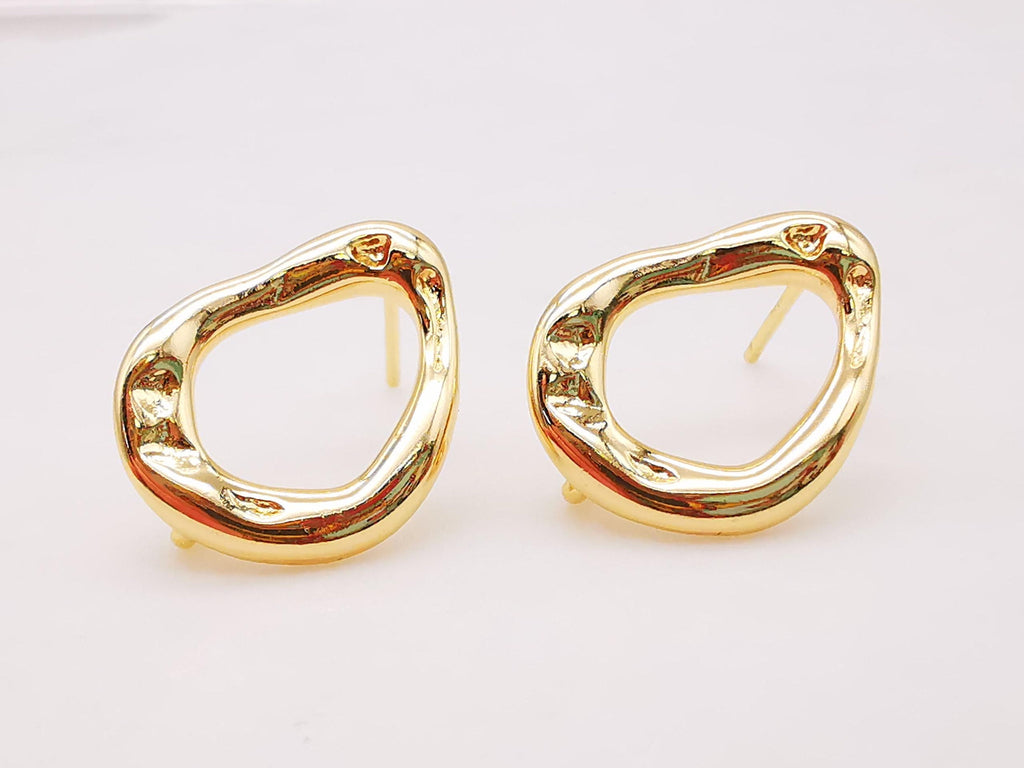 4pcs Gold Teardrop Earring Post With Loop, S925 Silver Ear Pin Nickel Free Earrings, Ear Stud Loop, Hypoallergenic Earring Findings Z045