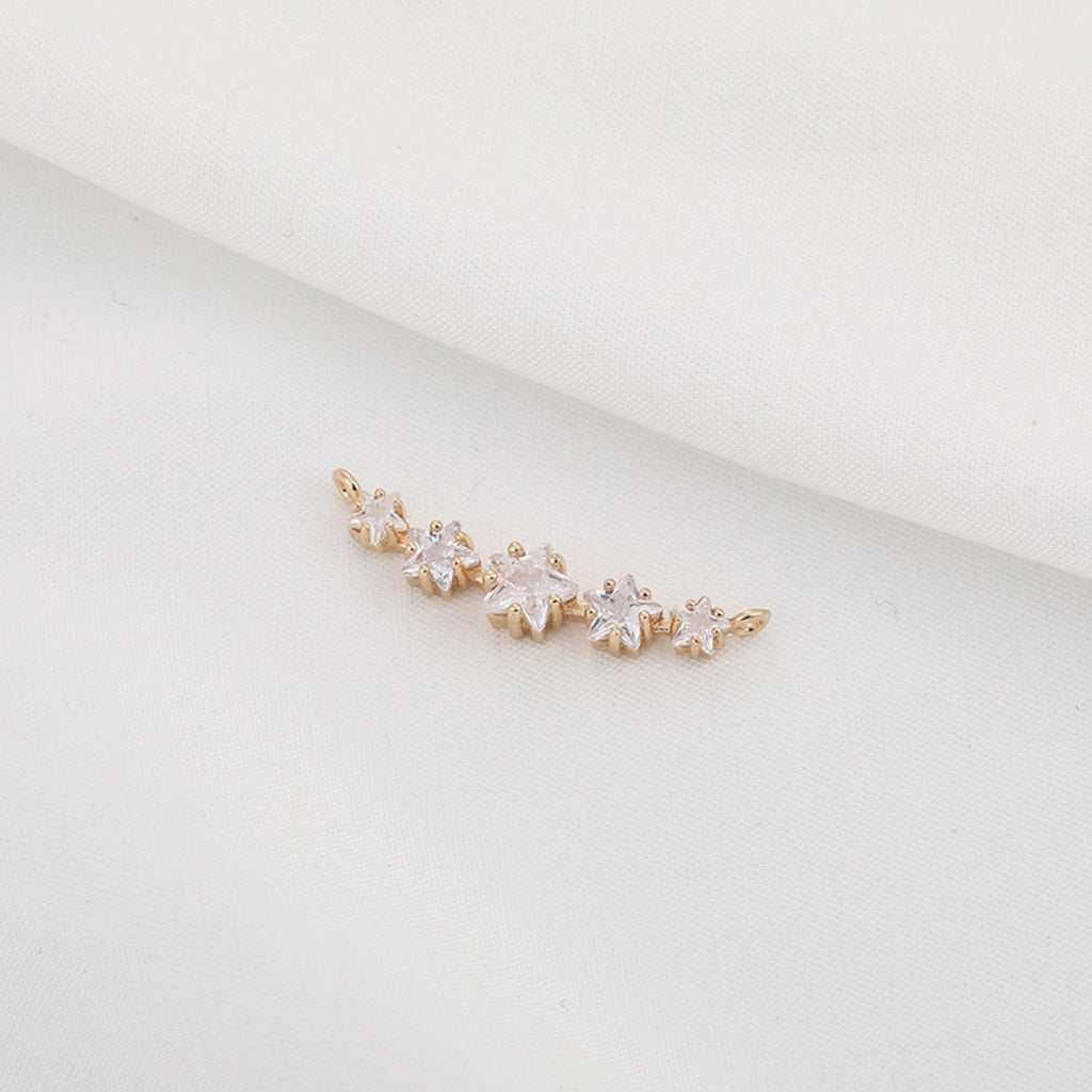 CZ Pave Leaf Connector, Cubic Zircon Crystal Leaves Pendant, Bracelet Necklace Pendant, 14K  Gold Plated Charm, Jewelry Findings R006-F095