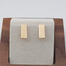 Load image into Gallery viewer, Frosted Rectangular Earrings Post, 18K Gold, Free Earrings, Ear Stud with Loop, Jewelry Earring Findings ZX190