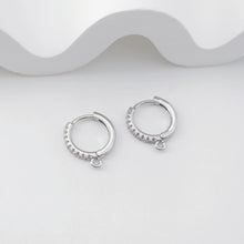 Load image into Gallery viewer, CZ Pave Earring Hoop, Gold Plated Huggie Hoop Earring with Loop, Huggie Hoops DIY Earring  Findings,Handmade Earring Supplies D0108