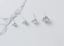 Load image into Gallery viewer, 10PCS Tiny Ear Post with Loops, S925 Silver Ear Pin Nickel Free, Micro CZ Pave, 4mm,5mm,6mm,8mm 14K Gold Plated Stud Earring Finding ZZ068