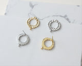 Leaf Openwork Post with Loop, Gold/Silver, S925 Silver Pin Nickel Free Earrings, Hypoallergenic Earring Findings JJ021