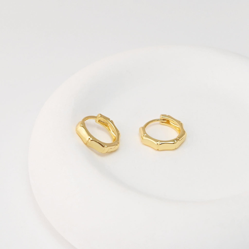 Bamboo Earring Hoops, Gold Plated Huggie Hoop Earring, Leverback Earring, DIY Earring  Findings, Handmade Earring Supplies D0517