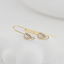 Load image into Gallery viewer, 4PCS- 14K Gold Plated Ear Wires, Cubic Pave Earring Hooks, Nickel Free, Fish Hooks, Ear Wires for Jewelry Making Z017