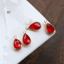 تحميل الصورة إلى عارض المعرض، 10 قطع - دلايات كريستال صغيرة على شكل دمعة، مطلية بالذهب/الفضة عيار 14 قيراطًا، مقاس 7×10 مم، قطع مجوهرات HL116-F041