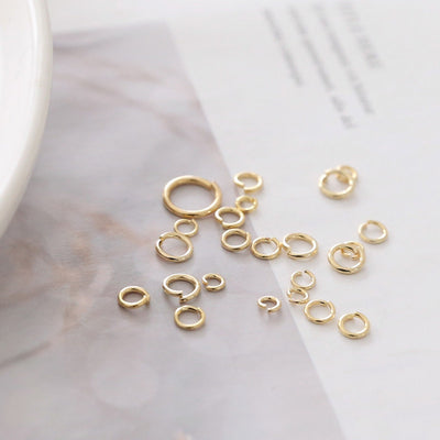 100pcs Jump Rings for Jewelry Making, Thickened Gold Plated Open Jump Ring, Gold Jump Rings for Keychains , 3mm 4mm5mm 6mm7mm 8mm 10mm D0001