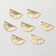 Load image into Gallery viewer, 10pcs Gold Fan Shape Charms, 14K Gold/Silver Plated, Dainty Fan Shape Pendant, Bracelet Making Pendant JH021-D0021