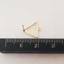 Load image into Gallery viewer, 4pcs 14K Gold Triangle Post With Loop, Openwork Triangle Stud Earring Nickel Free, 12x10mm, Hypoallergenic Earring Findings Z075