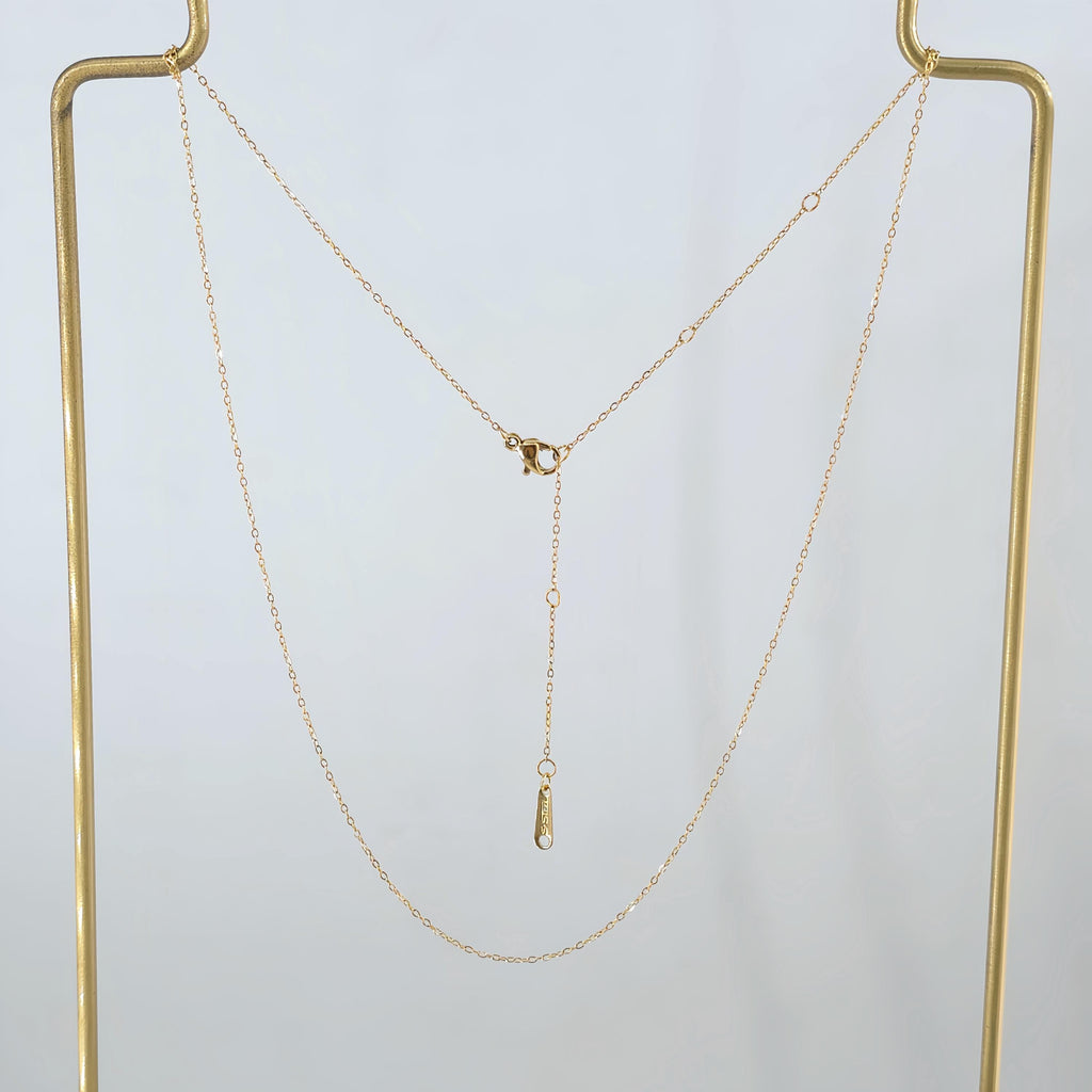 Adjustable 14K Finished Necklace Chain, Oval Cable Necklace, 316L Stainless Steel, Oval Chain, Ready to Wear, 54cm/21 inch, JR004