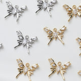 Butterfly Charm, Gold Plated Pave Pendant, Pave CZ, Silver Butterfly, Necklace Jewelry Finding GZ520