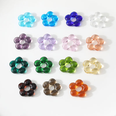 4pcs Flowers Glaze Beads, 24.7mm, Glaze Loose Beads for Jewelry Making, Bracelet DIY Beads Finding GZ280