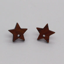 Load image into Gallery viewer, 4PCS Wood Earrings, Star Pentagram Geometric Wooden Earrings for women, Reclaimed Ash Wood,  Nickel Free, Boho Wood Earring Finding JT915
