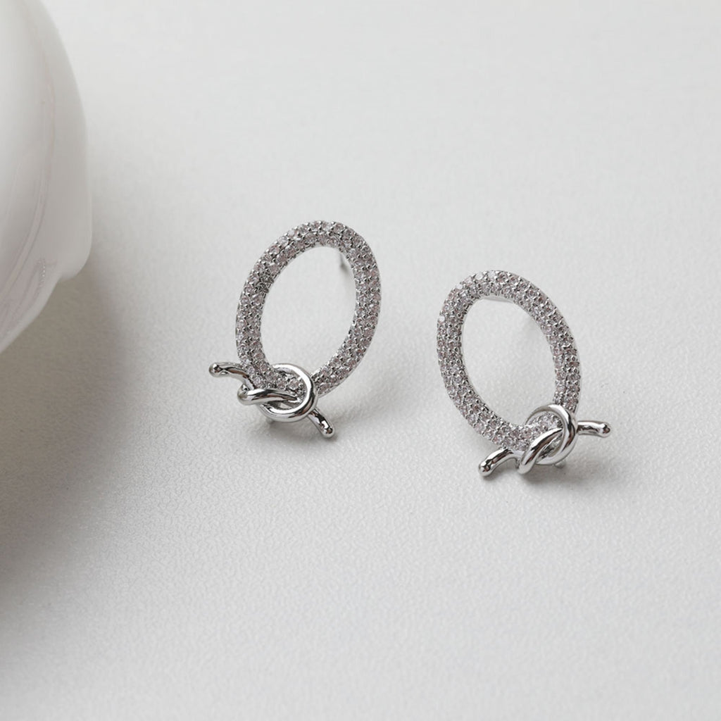 قرط ذهبي بعقدة مع حلقة، دبوس أذن من الفضة الاسترلينية عيار 925، أقراط خالية من النيكل، حلقة أذن من الفضة الاسترلينية عيار 14 قيراط، نتائج قرط ربط العقدة GT035