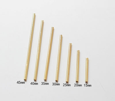 10pcs Tube Spacer Beads, Noodle Tube, 15~45mm, 18K Gold Plated Beads, Bracelet Necklace Making Jewelry Finding GZ182