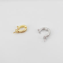 Load image into Gallery viewer, 10pcs- 18K Gold Plated Pendant Top with Peg Bail, CZ Pave Pendant Snap on Bails, Clasp Link Connector, Jewelry Making S20713