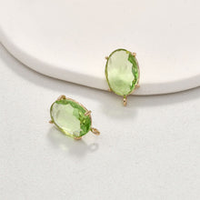 Cargar imagen en el visor de la galería, Poste para aretes ovalado con aro, aretes de plata S925 sin níquel, aretes con gemas de cristal, accesorios hipoalergénicos LL149