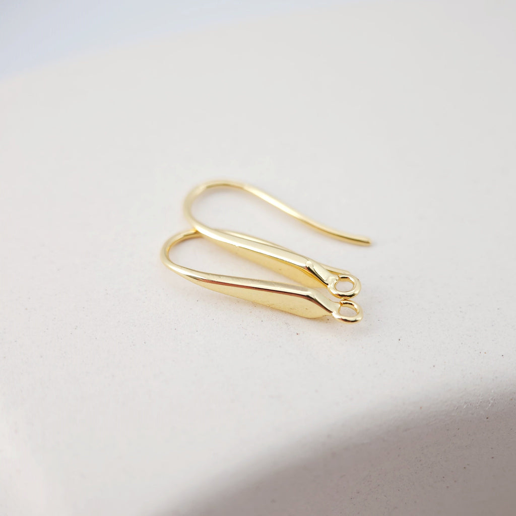 Fish Hooks, 18K Gold Plated Ear Wires, Gold Earring Earring Hooks, Ear Wires for Jewelry Making D0167