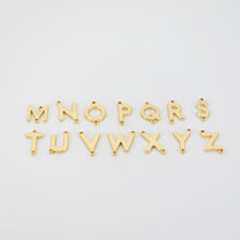 Cargar imagen en el visor de la galería, Cuentas con letras del alfabeto en oro brillante de 18 quilates, cuentas con iniciales, dijes de letras, huecos de doble cara, cuentas con iniciales para collar y pulsera S20682