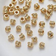 Load image into Gallery viewer, Irregular Winding Spacer Beads, 14K Gold/Silver Plated, Cylindrical Beads, Dainty Earring Making Beads, Jewelry Finding GZ369