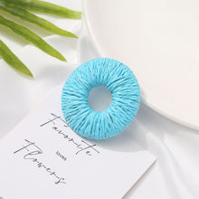 Cargar imagen en el visor de la galería, Pendientes de paja tejida, pendientes bohemios, pendientes de estilo vacacional para niñas, pendientes hechos a mano BS005