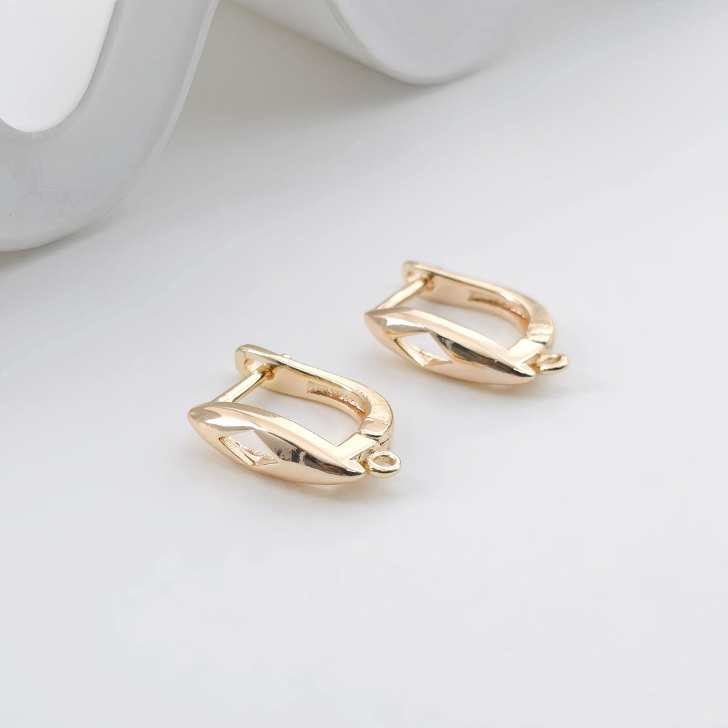 Gold Plated U Shape Hoop Earring, Huggie Hoops Earring Parts, U shape Hoop earring  for Jewelry Making ZX324