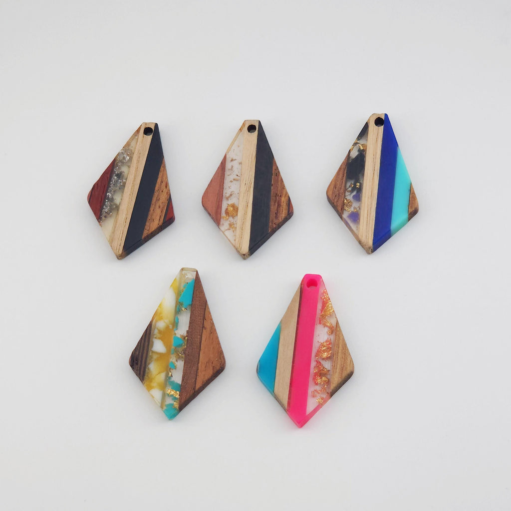 Rhombus Wooden Pendant, Wooden Pendant, Natural Pendant, Natural Jewelry Findings, Necklace Earring Making Findings JT1004