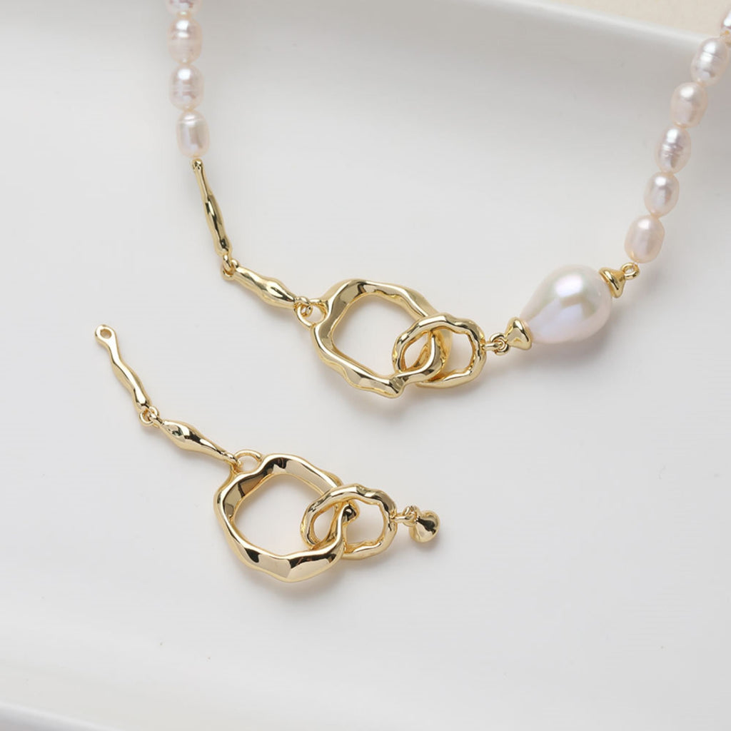 Irregular Link Connector, Link Chain Connector, 14K Gold Plated, Neckalce Bracelet Making Pendant, Jewelry Supply Finding GE132