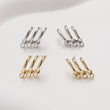 تحميل الصورة إلى عارض المعرض، قرط أذن بثلاث حلقات، ذهب/فضة عيار 14 قيراط، أقراط فضة S925 خالية من النيكل، قرط أذن دائري بحلقة GZ121-D0471